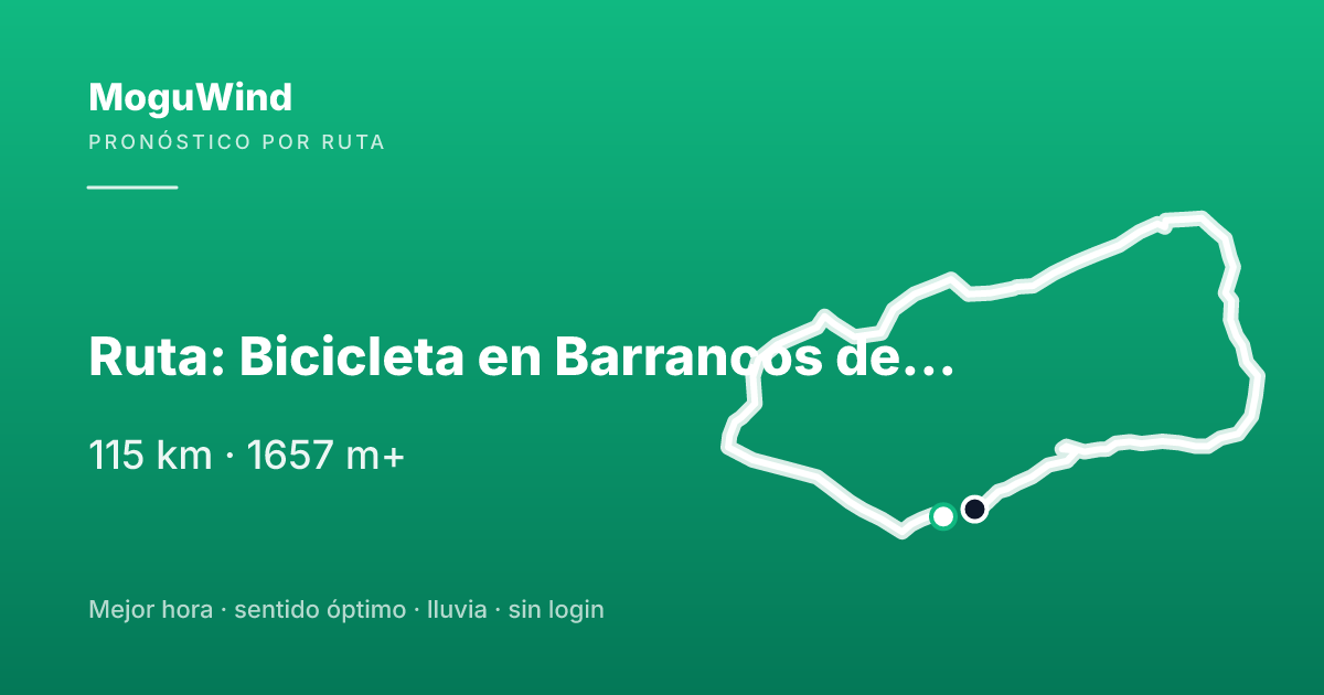 Mapa de la ruta de gravel: Ruta: Bicicleta en Barrancos de 118,94 km