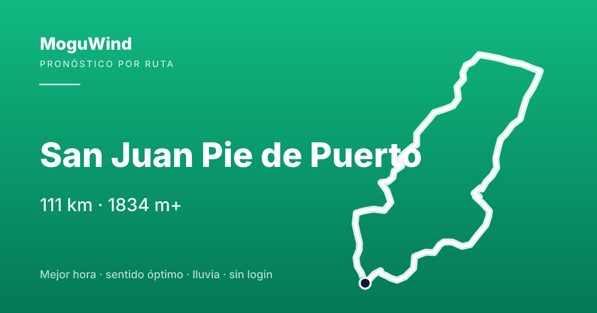 Map of the road route: San Juan Pie de Puerto