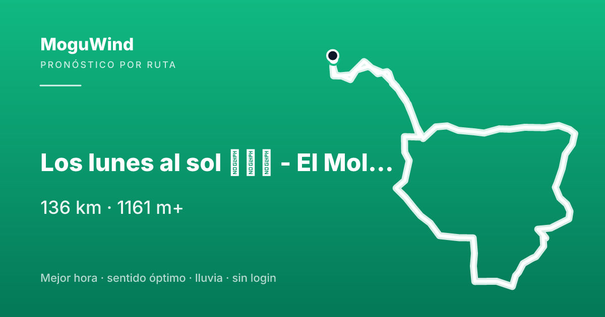Mapa de la ruta de gravel: Los lunes al sol 🌝🌞☀ - El Molino