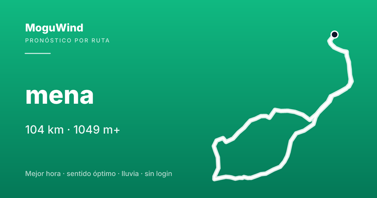 Mapa de la ruta de gravel: mena