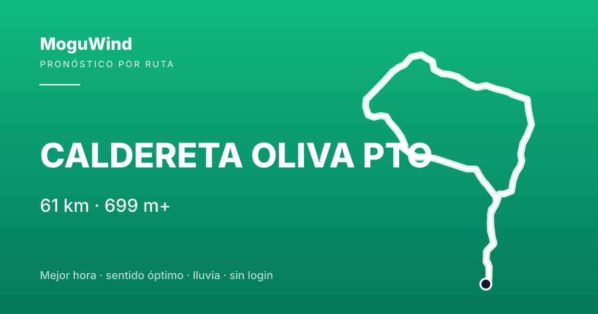 Map of the gravel route: CALDERETA OLIVA PTO