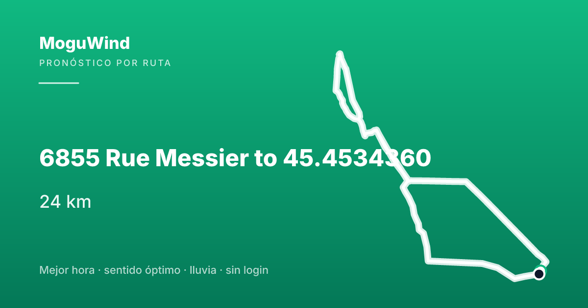 Mapa de la ruta de gravel: 6855 Rue Messier to 45.4534360