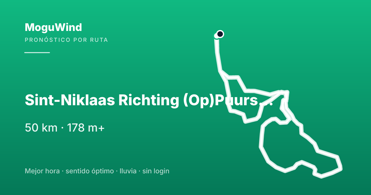 Map of the gravel route: Sint-Niklaas Richting (Op)Puurs 49 km