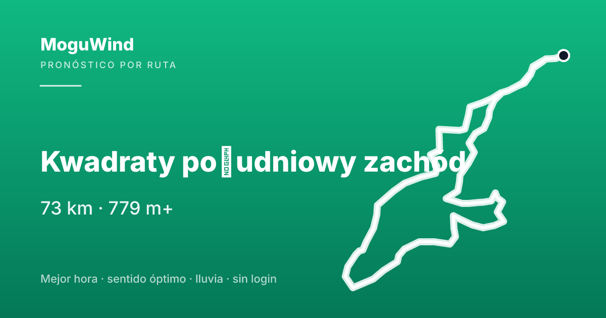 Map of the gravel route: Kwadraty południowy zachód